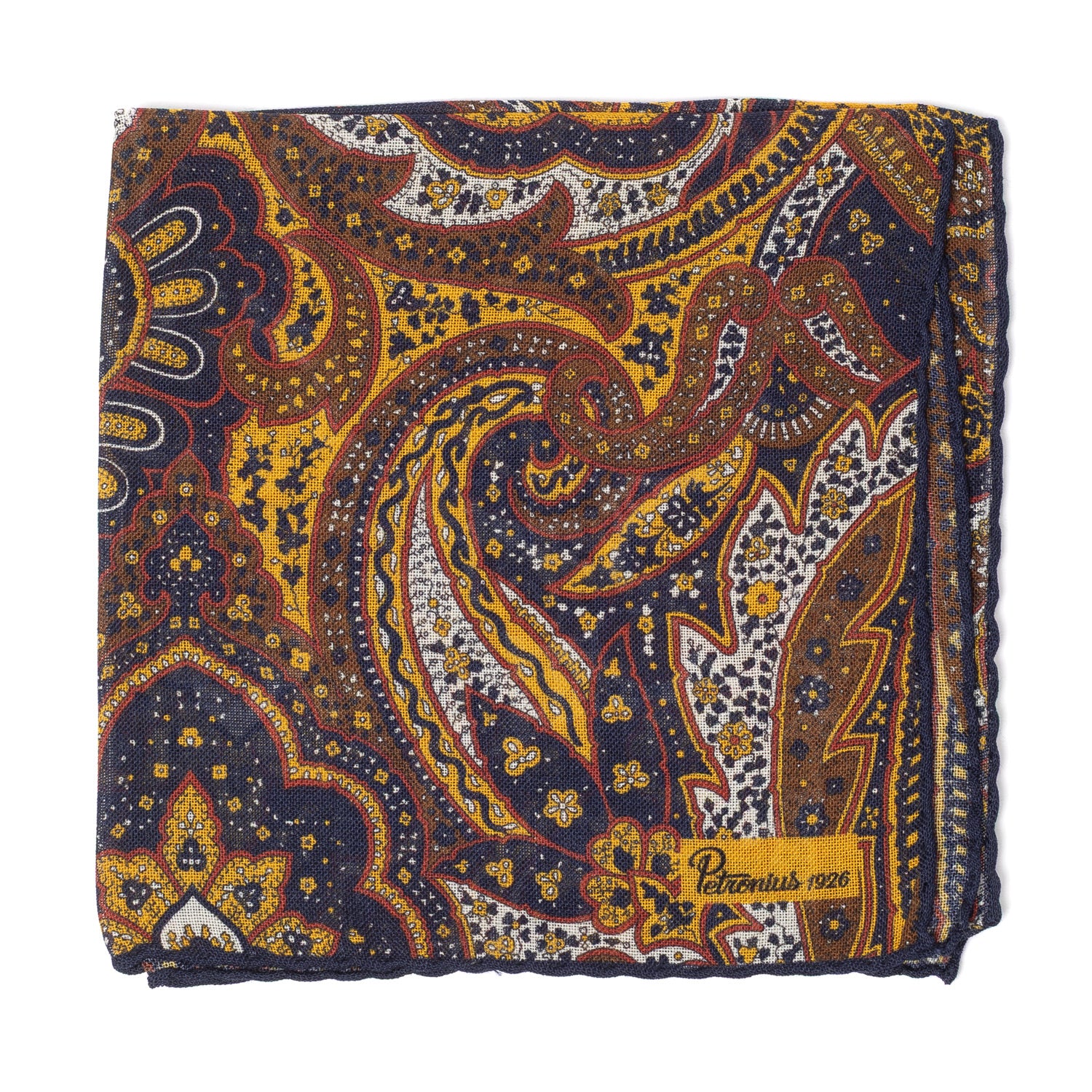 Pocket Square "Vintage 70" made of Wool and Silk - hand-rolled